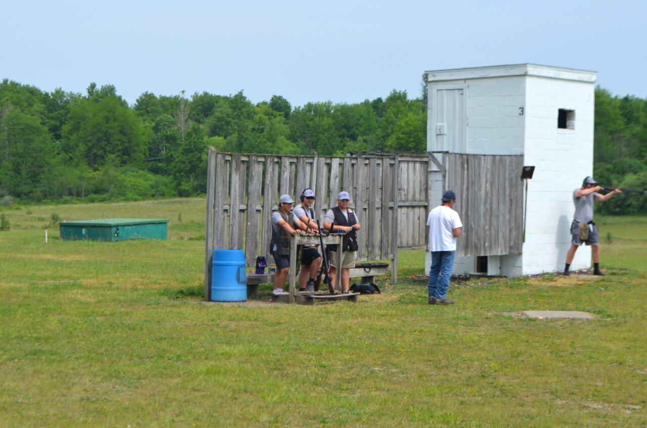 Shooting a game of skeet at the Dewitt Fish & Game Club